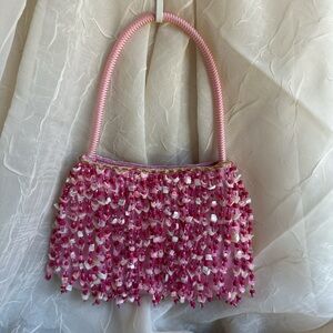 Pink shell mini purse bag
